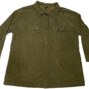 Shein Curve Green Button Up